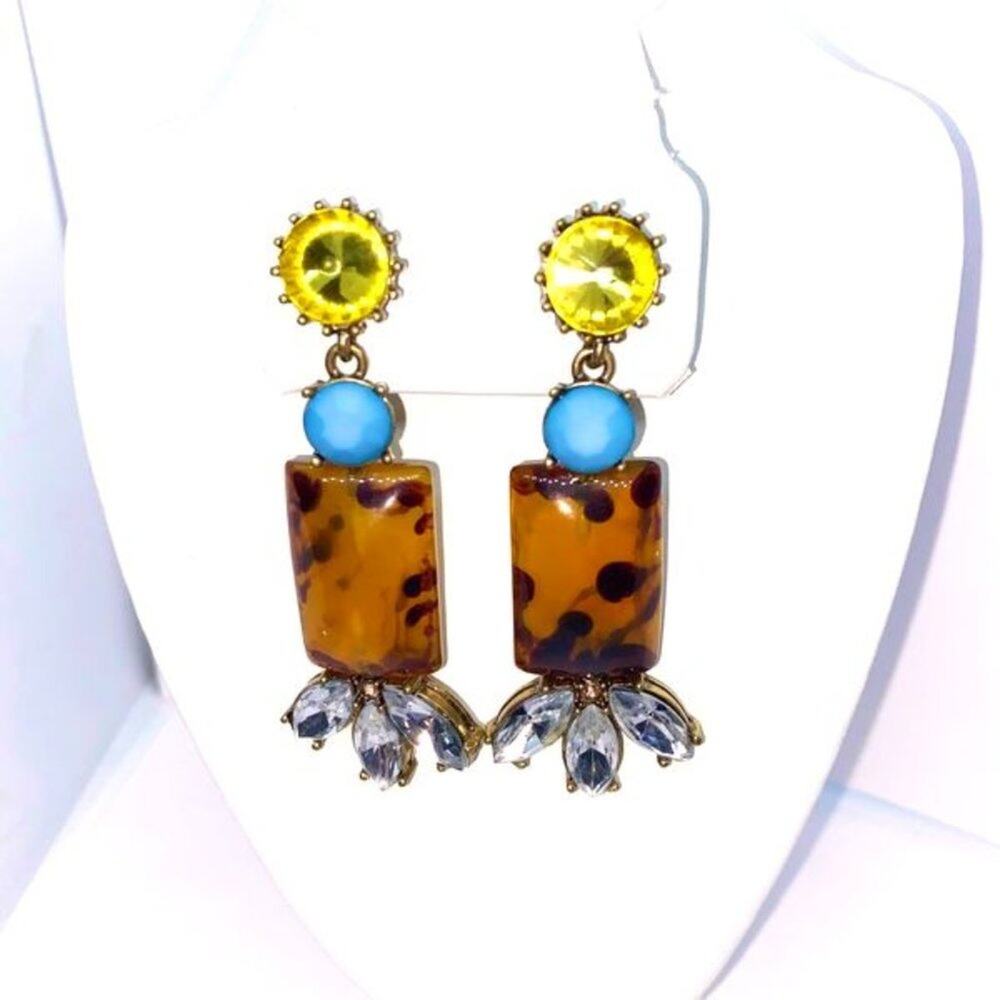 Multicolor Rhinestone Gem Dangle Earrings